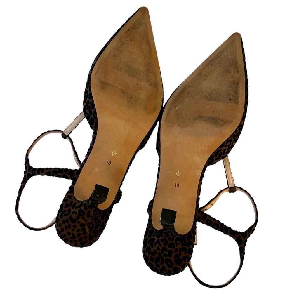 Tuckernuck Animal Print T-Strap Margot Heels Black Brown Party Classy Sz 10 - Picture 8 of 15